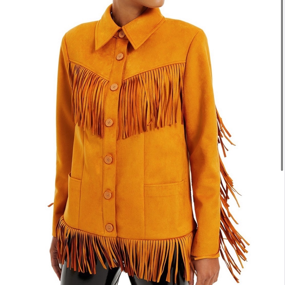 Faux-Suede Fringe Jacket